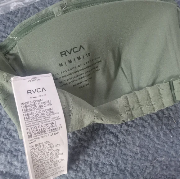 NWT RVCA GREETINGS V WIRE BANDEAU BIKINI TOP - Picture 6 of 6